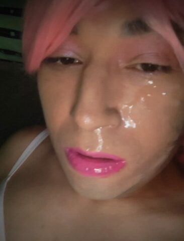 Satin wearing sissy bimbo exposed