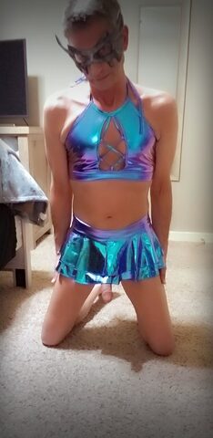 Sissy skirt never too short!!