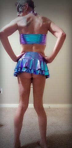 Sissy skirt never too short!!