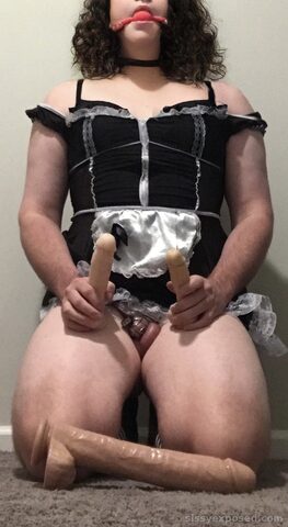 Sissy Learning about Real  Cock Sizes